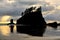 Silhouette of Sea Stack at Second Beach