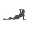 Silhouette seductive naked slim lady posing with perfect body breast and legs monochrome vector