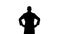 Silhouette Serious medical worker standing with his arms across his chest