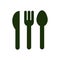 Silhouette set collection cutlery icon flat