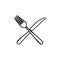 silhouette set cutlery knife and fork kitchen elements