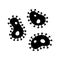 Silhouette Set of microorganisms, bacteria or virus. Cartoon outline icon for medicine, biology, lab, science. Illustration of