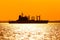 Silhouette of ship