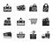 Silhouette shopping and retail icons