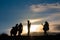 Silhouette shot, Group of tourist on high mountain, Phu chi fa, Chaingrai, Thailand I