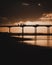 Silhouette shot of people at the pier at Saltburn beach in Saltburn-by-the-Sea, North Yorkshire