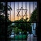 Silhouette shot of the Star of David on a metal fence