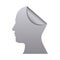 silhouette silver head human with fold