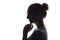 Silhouette of sincere tender girl, face profile a young happy woman on a white isolated background, concept of adolescence