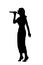 Silhouette singing woman