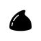 Silhouette of single chocolate chip icon. Outline logo of baking chocolate drops. Black illustration of ingredient for cooking