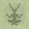 Silhouette of the sitting horned god Cernunnos. Mysticism, esoteric, paganism, occultism.