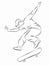 Silhouette of skateboarder, vector draw