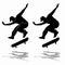 Silhouette of skateboarder, vector draw