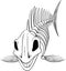Silhouette skeleton fish