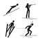 Silhouette Ski jumping, Biathlon skiing shooting standing illustration