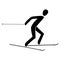Silhouette skiathlon athlete race skiing running. Winter sport pictogram icon