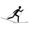 Silhouette skiathlon athlete race skiing running. Winter sport pictogram icon