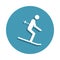 Silhouette Skier icon in badge style. One of Winter sports collection icon can be used for UI, UX