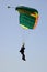 Silhouette of Sky Diver Landing