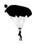 Silhouette skydiver parachutist