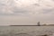 Silhouette skyline of Mediterranean Sea near Barceloneta Beach