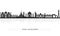 Silhouette Skyline panorama of city of Dhaka, Bangladesh