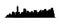 Silhouette of skyline panorama of downtown Financial District and the Lower Manhattan in New York City, USA. isolated on