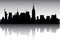 Silhouette Skyline Panorama of New York City New York