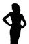 Silhouette of Slim Girl Posing at Beauty Pageant