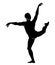 Silhouette of a slim guy, male ballet dancer. The dancer has a beautiful slim figure, a strong body. Vector illustration