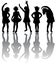 Silhouette of small girls