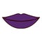 silhouette smiling purple lips icon