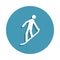 Silhouette snowboarder icon in badge style. One of Winter sports collection icon can be used for UI, UX