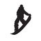 Silhouette of a snowboarder jumping isolated. Vector silhouette of snowboarders