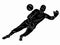 Silhouette of soccer goalie, vector draw