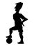 Silhouette of soccer player