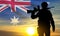 Silhouette of Soldier with Australian flag