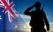 Silhouette of Soldier with Australian flag