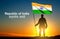 Silhouette of soldier with India flag