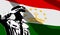 Silhouette of soldier with Tajikistan flag on background