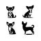 Silhouette Solid Vector Icon Set Of Dog, Breeds, Canine, Pooch, Hound, Puppy, Mutt, Pet, Doggy.