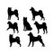 Silhouette Solid Vector Icon Set Of Dog, Breeds, Canine, Pooch, Hound, Puppy, Mutt, Pet, Doggy.