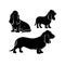 Silhouette Solid Vector Icon Set Of Dog, Breeds, Canine, Pooch, Hound, Puppy, Mutt, Pet, Doggy.