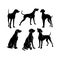 Silhouette Solid Vector Icon Set Of Dog, Breeds, Canine, Pooch, Hound, Puppy, Mutt, Pet, Doggy.