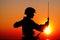 Silhouette Of A Solider Saluting Against the Sunrise Concept protection patriotism honor