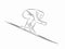 Silhouette of speed skier, vector draw