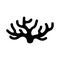 Silhouette Spongilla icon. Outline logo of seaweed. Black simple illustration of coral, water plant or wooden driftwood. Flat