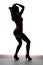 Silhouette sport girl