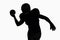 Silhouette sportsman throwing football